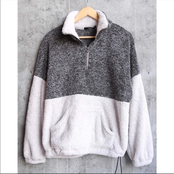 Charcoal soft half-zip pullover sweater - Picture 4 of 4